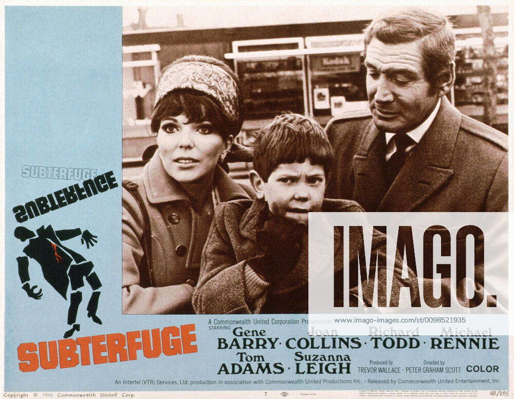 SUBTERFUGE, US lobbycard, from left, Joan Collins, Gary Clifford, Gene ...