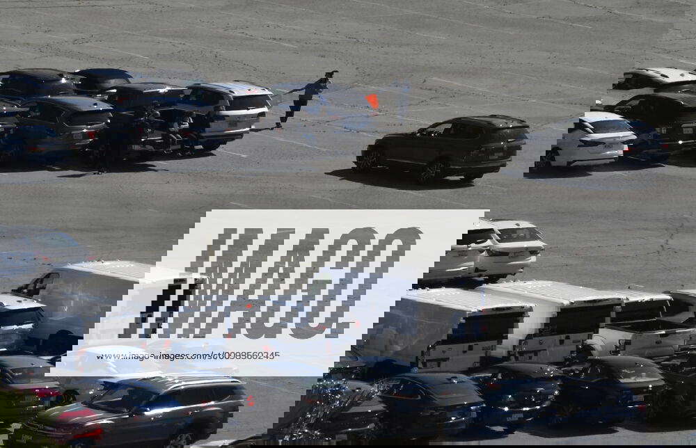 Hundreds of rental cars seen park at Dodger Stadium Thursday, March 26