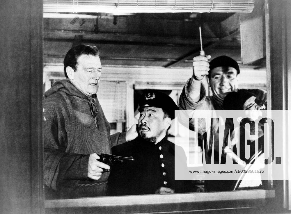 BLOOD ALLEY, from left: John Wayne, Chester Gan, Mike Mazurki, 1955 ...