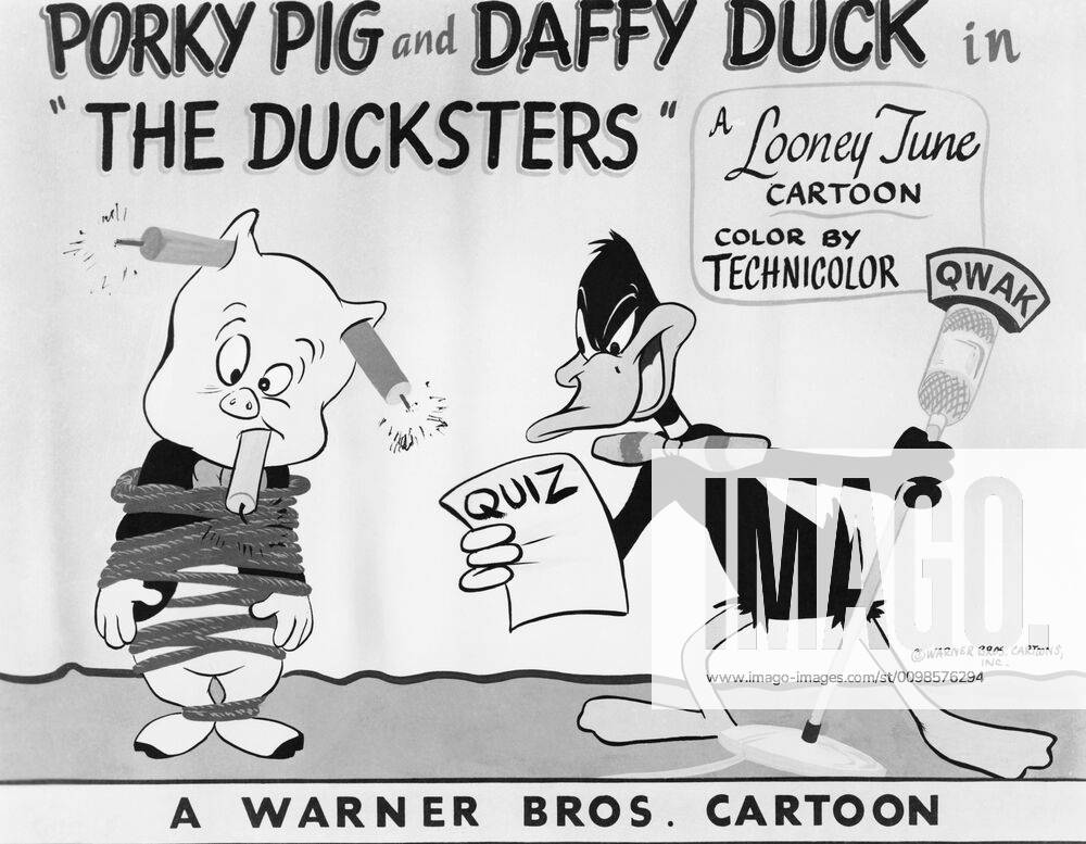 The Ducksters Us Lobbycard From Left Porky Pig Daffy Duck 1950