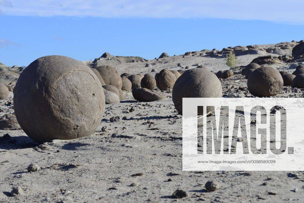 Stone balls on the Cancha de Bochas Boccia course Ischigualasto