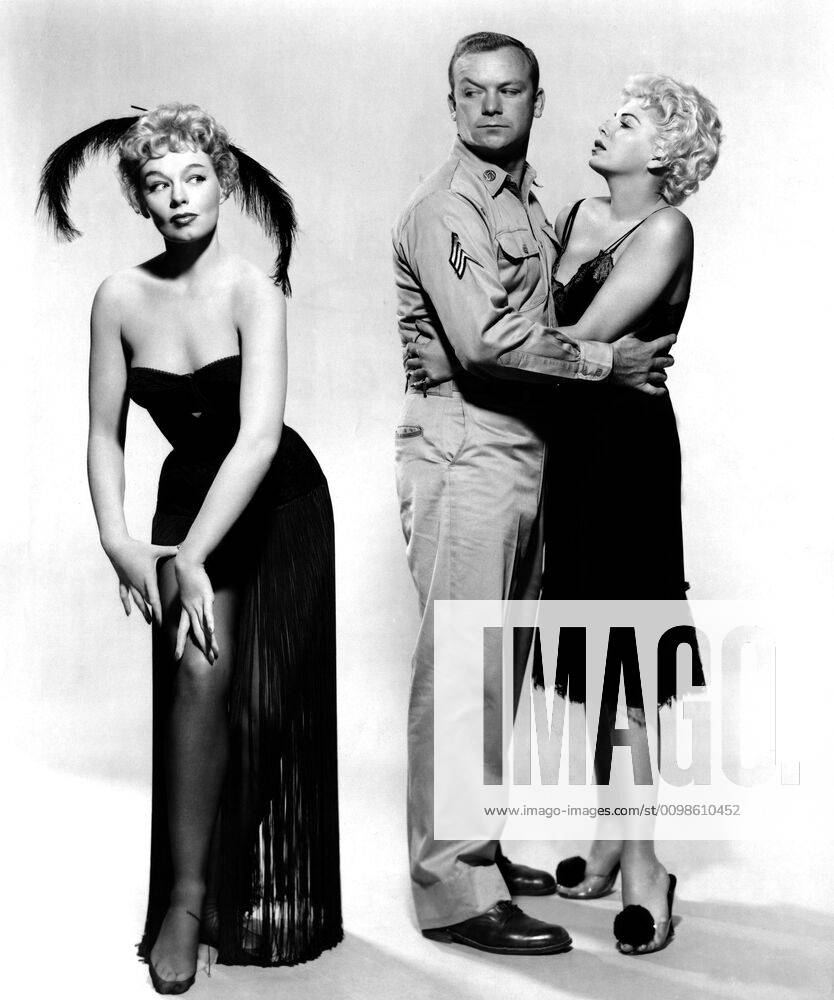 THE NAKED AND THE DEAD, Lili St. Cyr, Aldo Ray, Barbara Nichols, 1958  Courtesy Everett Collection