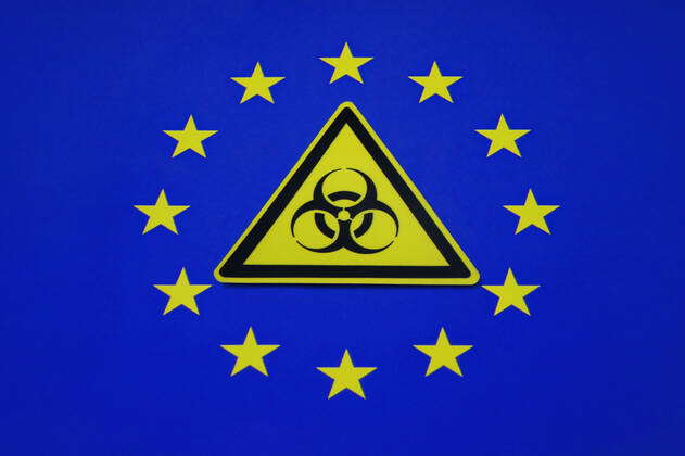 European flag and symbol Biohazard European flag and symbol Biohazard ...