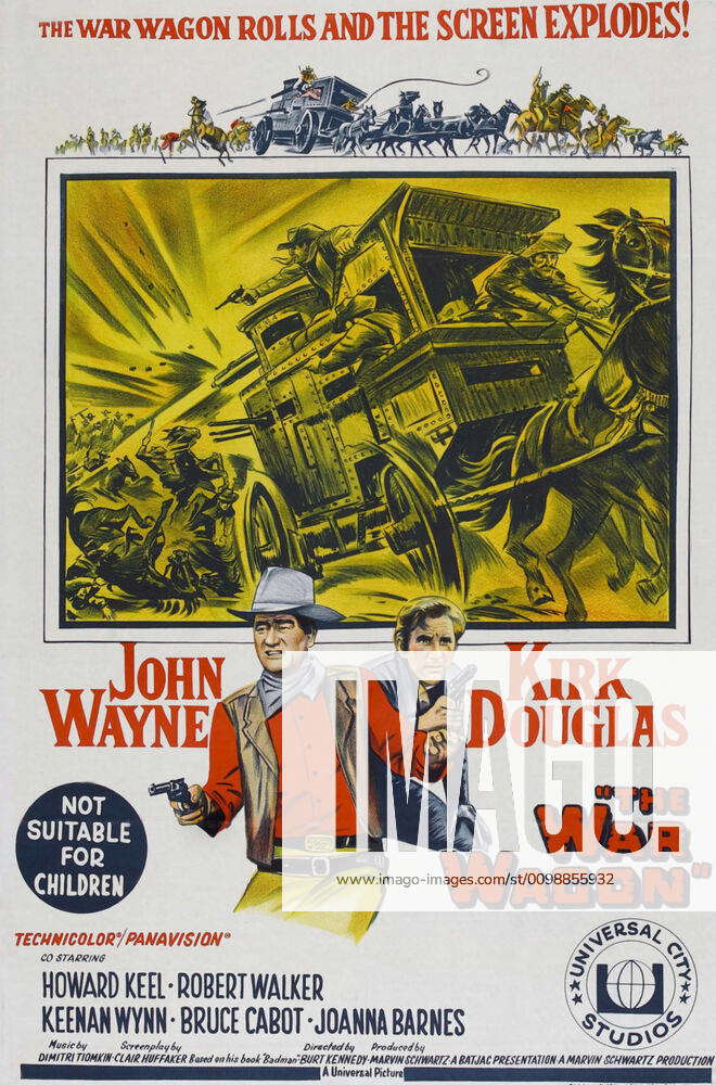 THE WAR WAGON, l-r: John Wayne, Kirk Douglas on Australian poster art ...