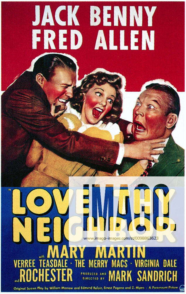 LOVE THY NEIGHBOR, Jack Benny, Mary Martin, Fred Allen, 1940 Courtesy ...