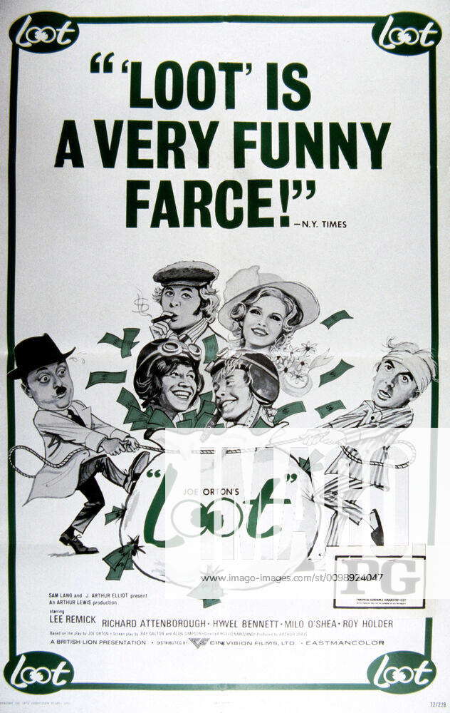 LOOT, poster Richard Attenborough (left), Hywel Bennett (top center ...