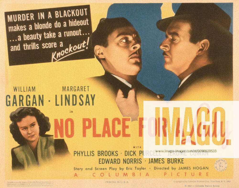 NO PLACE FOR A LADY, US poster, from left: Margaret Lindsay, Jerome ...