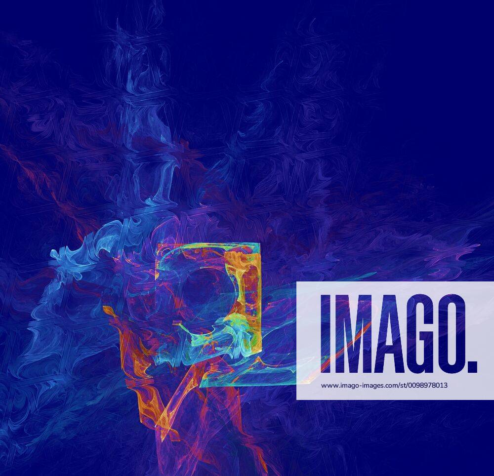 Burning Data on a Retro Floppy Disc Fractals illustration The