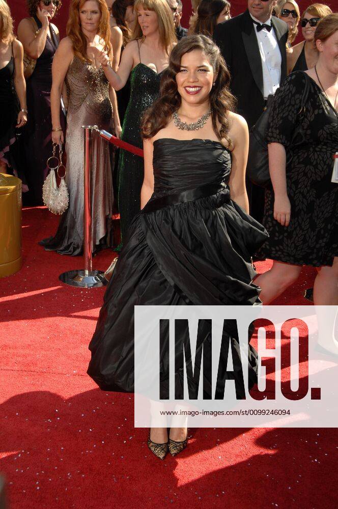 America Ferrera (wearing a vintage dress) at arrivals for 2008