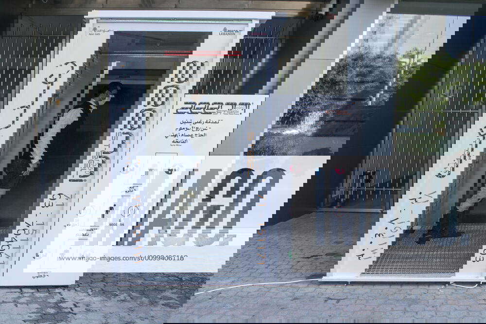 April 15, 2020, Beirut, Lebanon A sanitising box has been placed