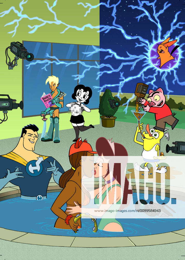 DRAWN TOGETHER, Captain Hero, Xandir, Toot, Foxxy Love, Clara, WooldoorSockbat, Spanky Ham