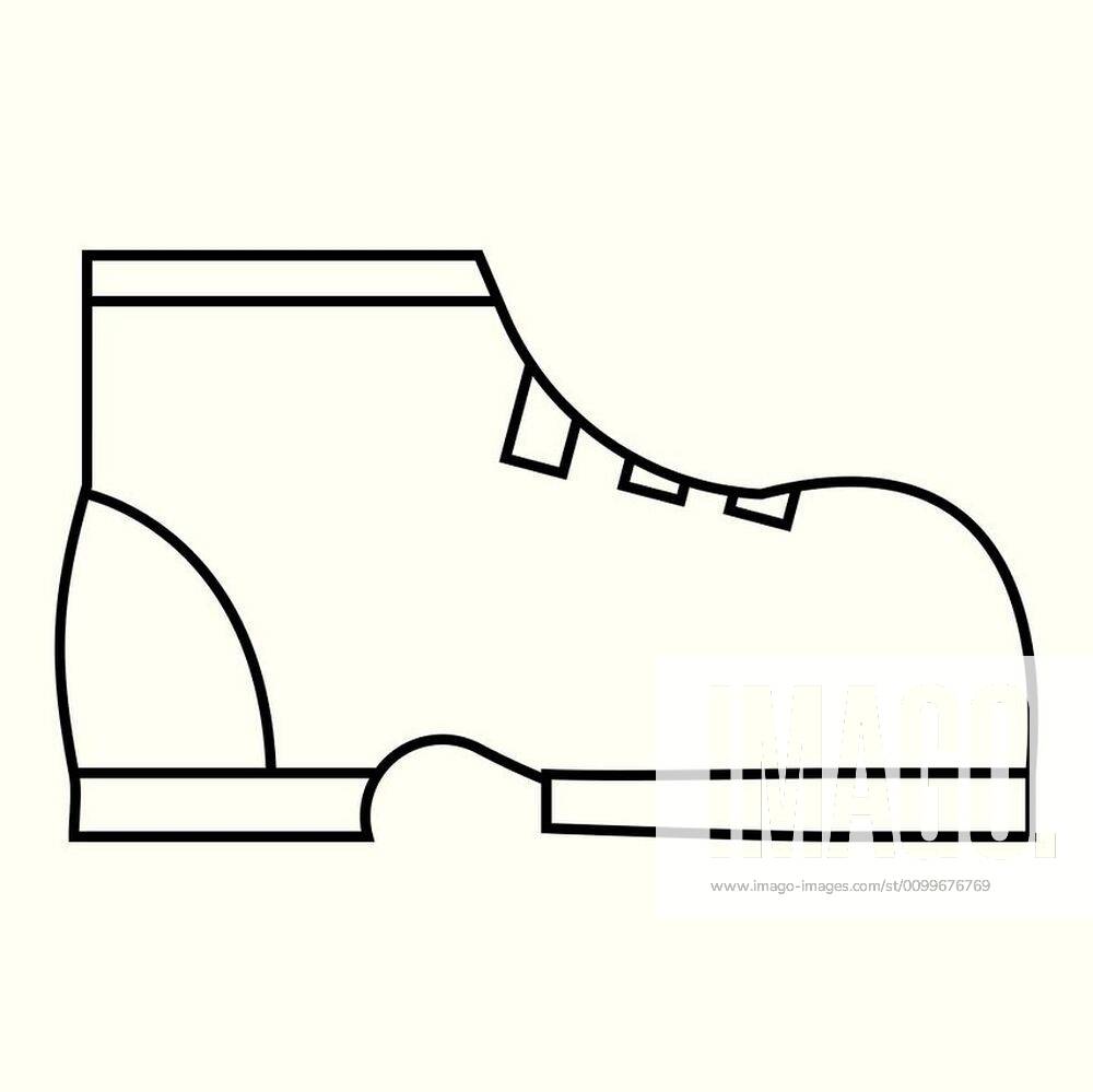 Men winter boot icon. Outline illustration of men winter boot vector ...