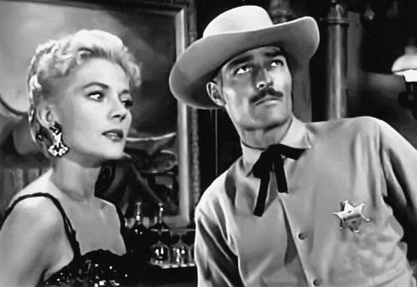 LAWMAN, from left, Peggie Castle, John Russell, 1958-1962 Ref:T4DLAWM EC