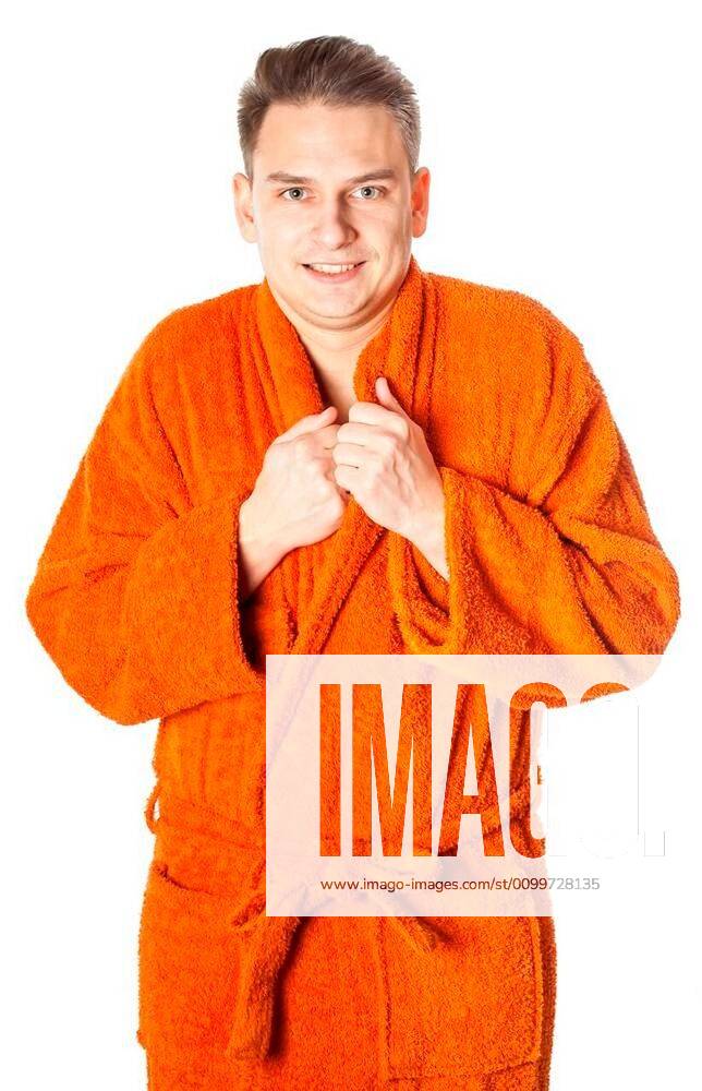 Young man posing in bathrobe after shower xFotosearchxLBRFx xocskaymarkx Model Released