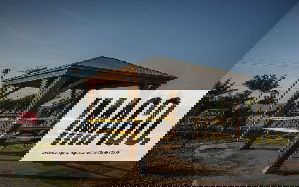 April 22, 2020, Pahokee, Florida, USA Signage shows the marina and