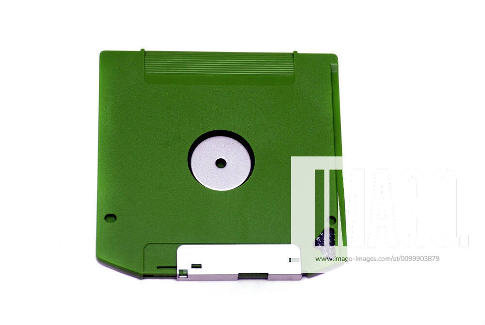 Floppy disc Green floppy disc isolated on a white back ground Y