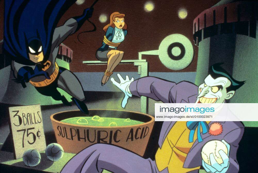 BATMAN THE ANIMATED SERIES, from left Batman (voice Kevin Conroy