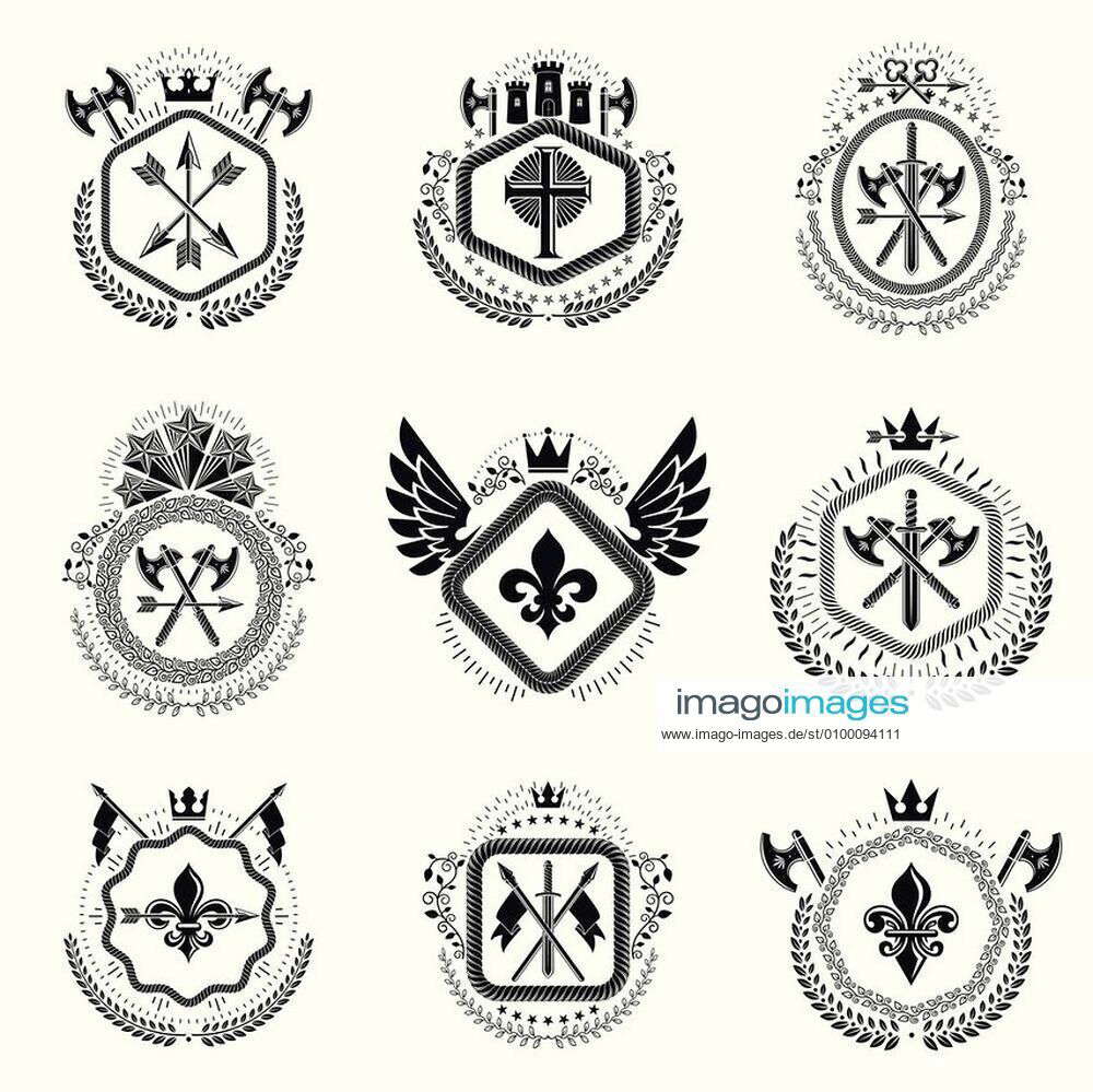 heraldic-coat-of-arms-decorative-emblems-collection-of-symbols-in