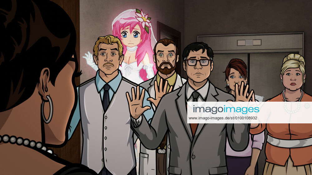 ARCHER, (from left) Lana Kane (back to camera), Lee Gillette, Mitsuko