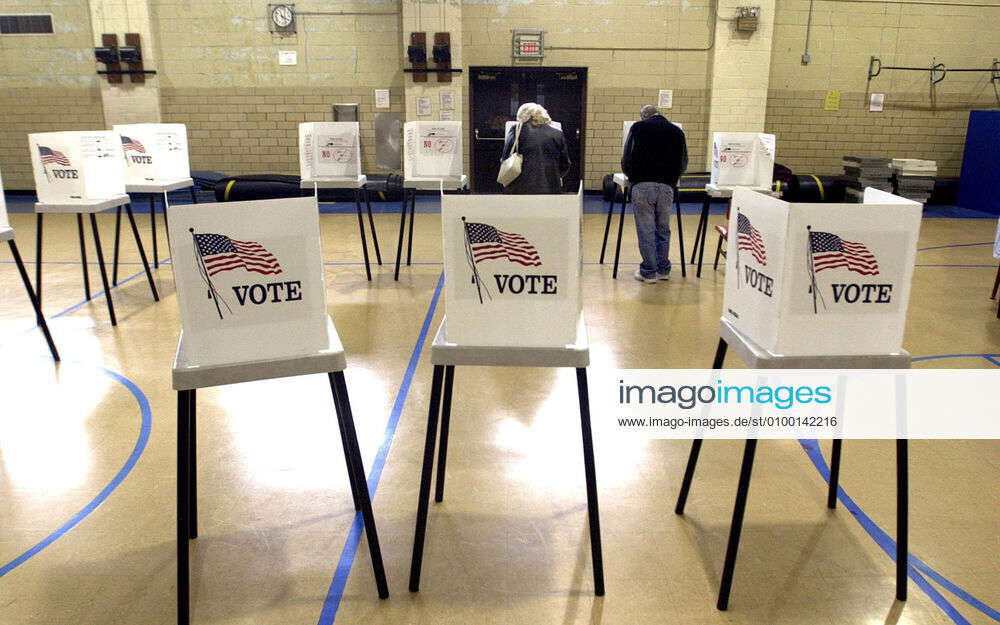 April 28, 2020, Round Lake, IL, USA Empty voting booths at Magee
