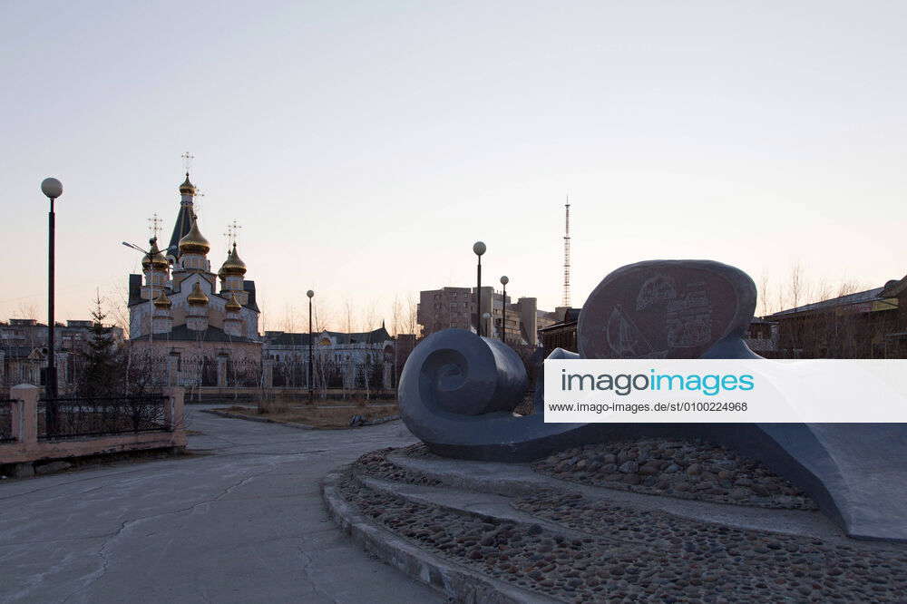 YAKUTSK, RUSSIA MAY 3, 2020 A memorial to Russian explorers and