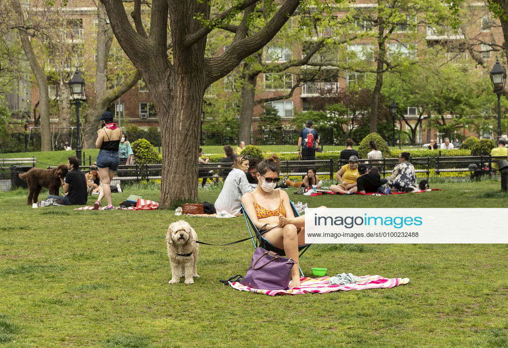 Warm weather in NYC amid COVID19 pandemic People wearing facial masks