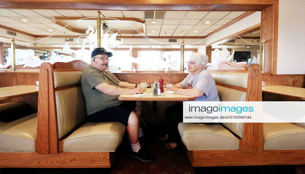 May 15, 2020, Davenport, Iowa, USA Mike and Joyce Schwertman enjoy an