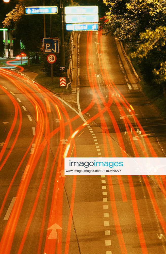 street,light traces,highway ramp