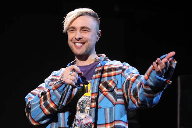 Egor Singer MOSCOW, RUSSIA - : Singer Egor Kreed performs during an online concert ...