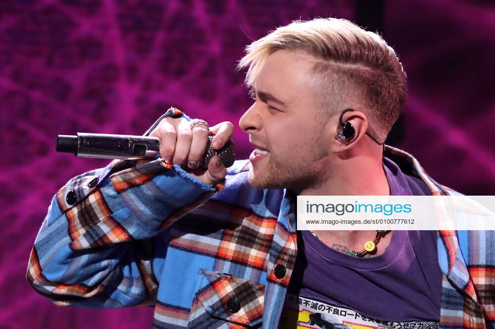 Egor Singer MOSCOW, RUSSIA - : Singer Egor Kreed performs during an online concert ...