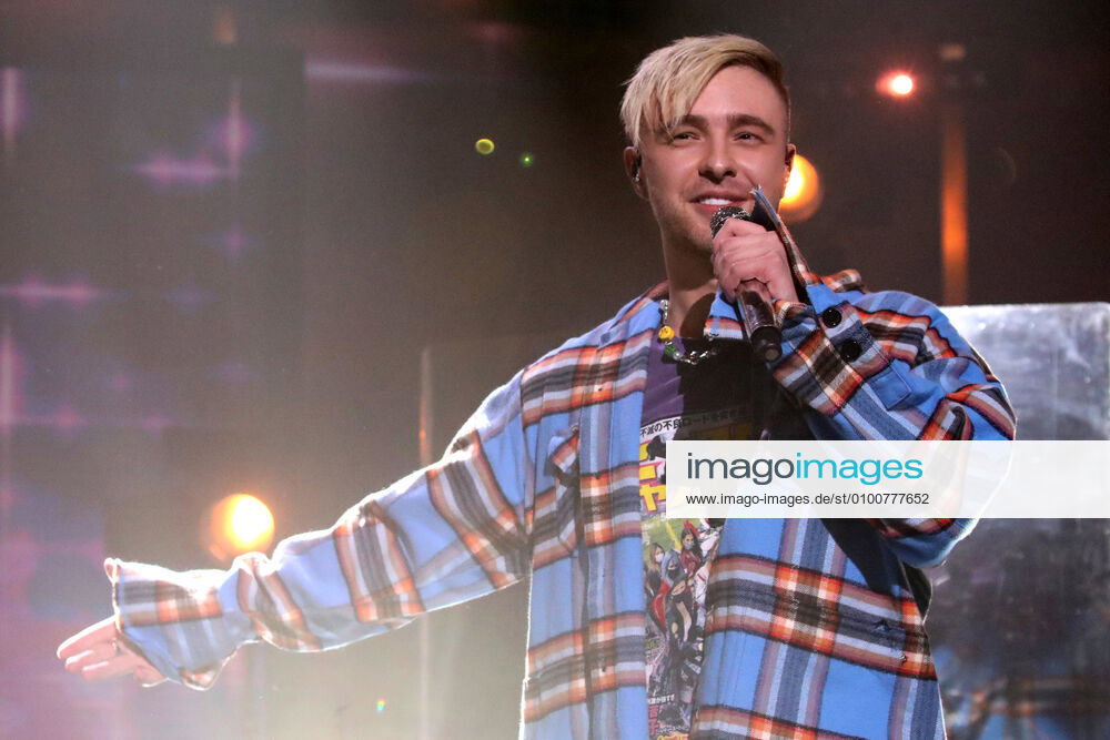 Egor Singer MOSCOW, RUSSIA - : Singer Egor Kreed performs during an online concert ...