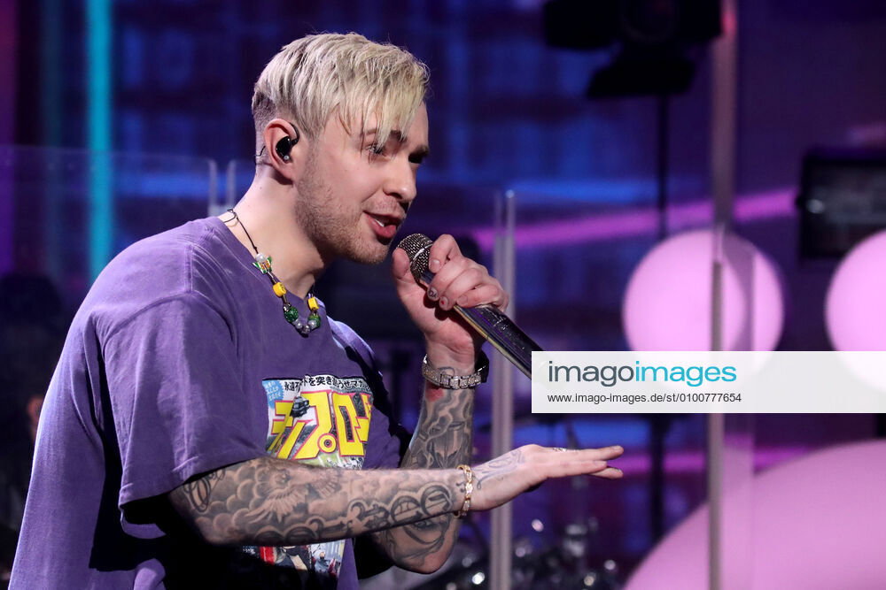 Egor Singer MOSCOW, RUSSIA - : Singer Egor Kreed performs during an online concert ...