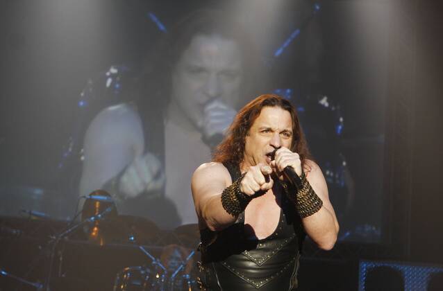 Eric Adams, lead singer of heavy metall band Manowar, sings during a  concert at the Death to Infidels World Tour 2010 in Cologne, Germany, 31  January 2010. Photo: Revierfoto Stock Photo - Alamy