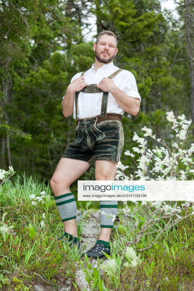 Man in outlet lederhosen