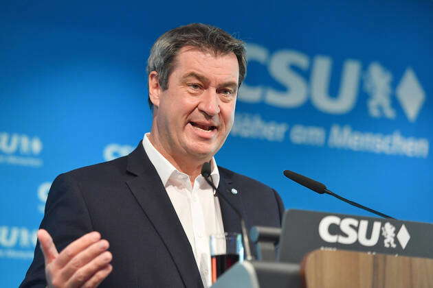 Markus SOEDER Prime Minister of Bavaria and CSU Chairman with Kelle ...