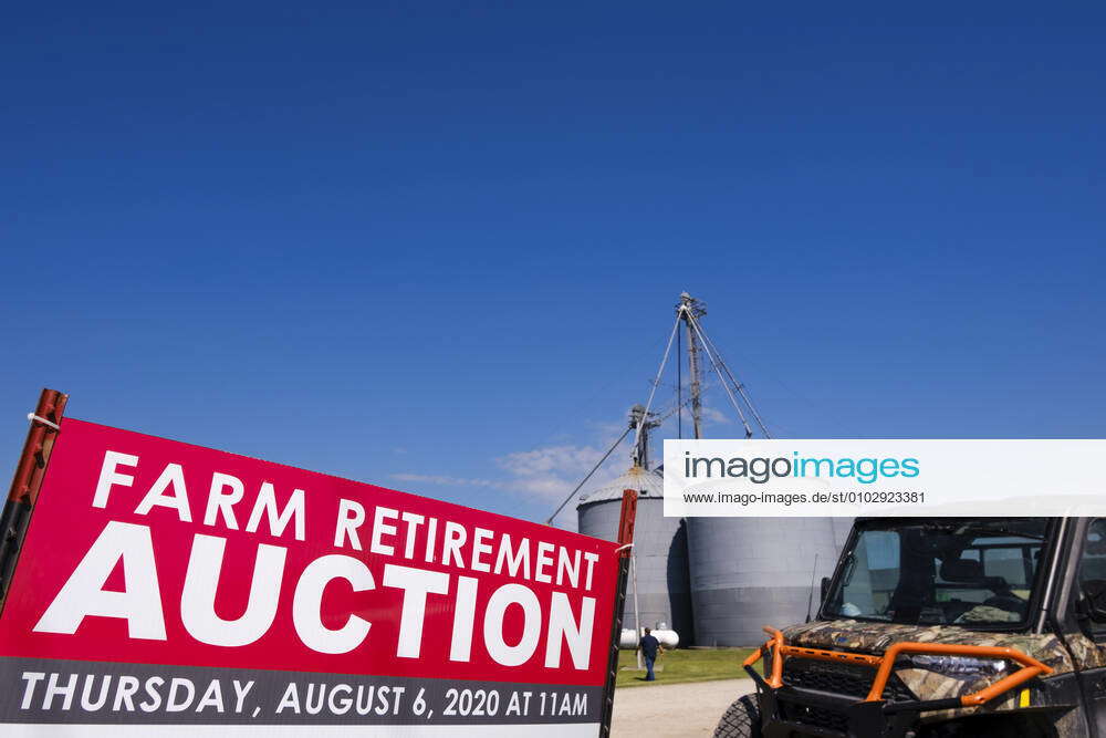 August 6, 2020, Fairfield, Iowa, U.S A sign announcing the retirement