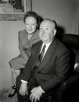 Film and television director Alfred Hitchcock with his granddaughters ...