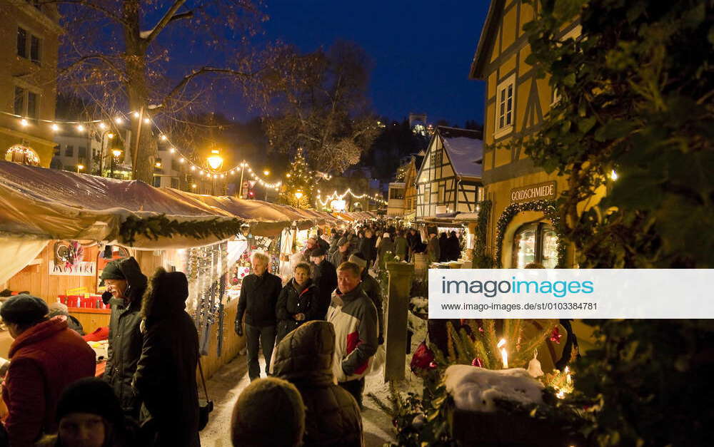 The Christmas market in the old village centre in Dresden Loschwitz, is