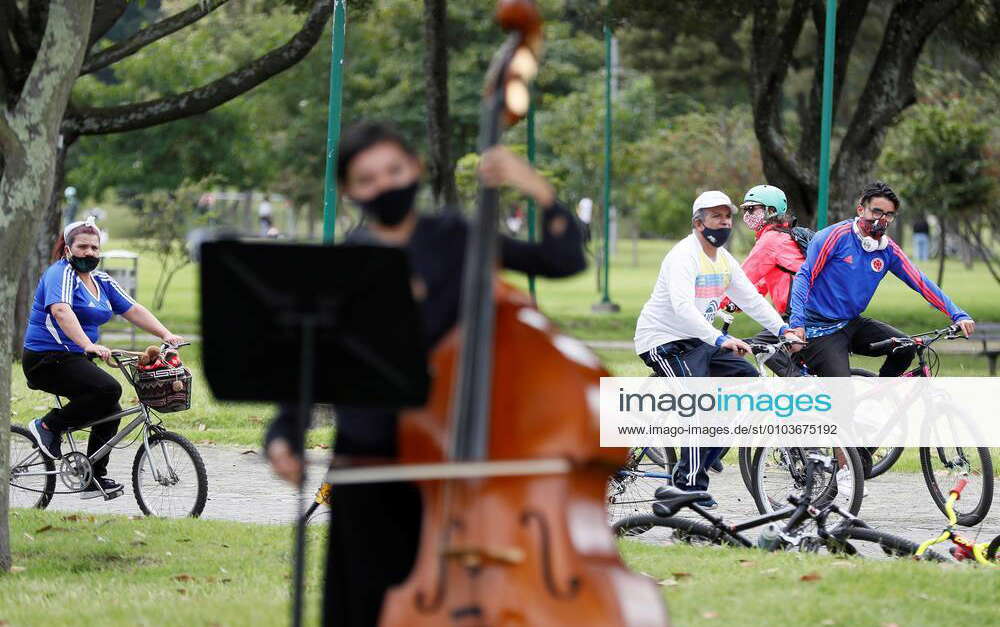 People at the Simon Bolivar Park, during the reopening of parks after ...