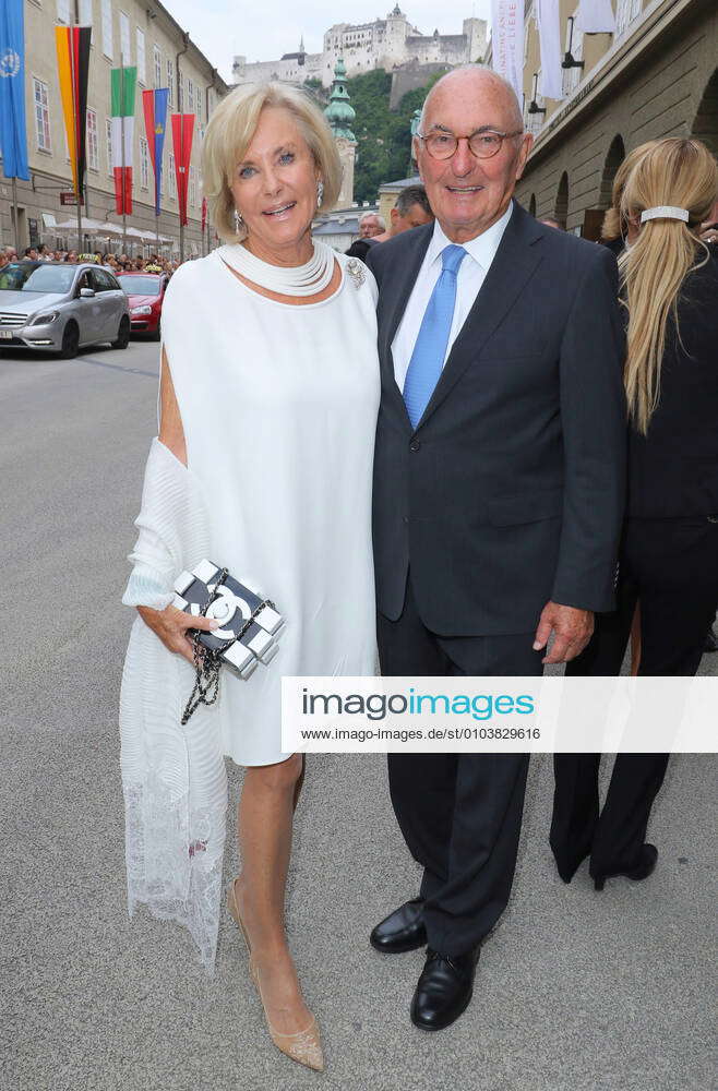 Salzburg Festival 01 08 2016 Architect Peter Lanz with his wife Inge ...