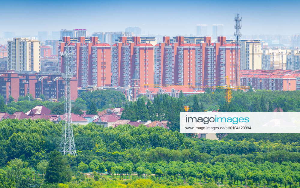 Real estate buildings and houses on the outskirts of Shanghai, China