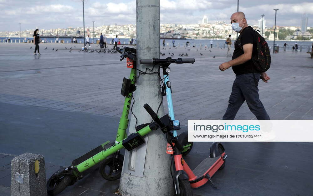 (200916) ISTANBUL, Sept. 16, 2020 Scooters are seen parked on a