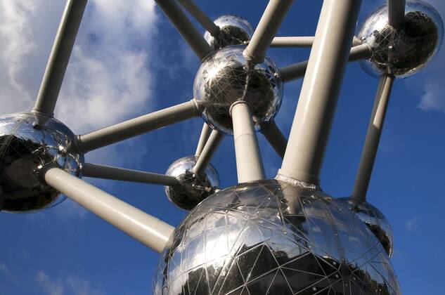 The Atomium monument designed by AndrÃ Waterkeyn, Brussels, Belgium ...