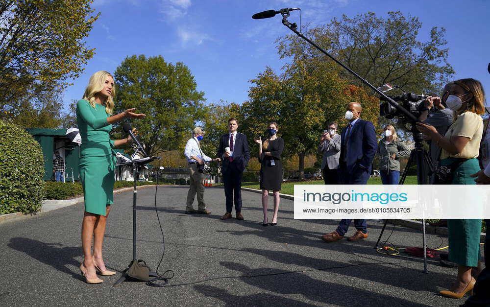 White House Press Secretary Kayleigh McEnany speaks with reporters at ...