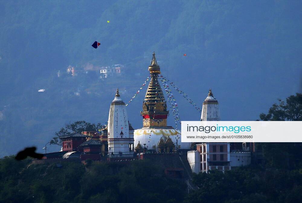 October 24, 2020, Kathmandu, Nepal: Kites are seen flying around ...