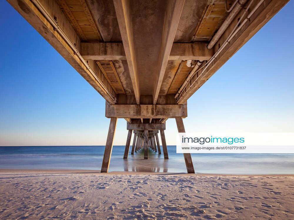 Okaloosa fishing pier in Fort Walton Beach, Florida on a sunny