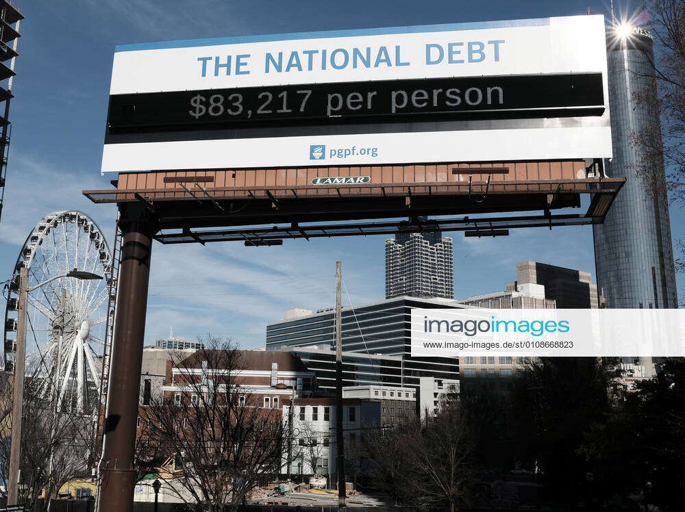 December 19, 2020, Atlanta, USA A national debt clock placed