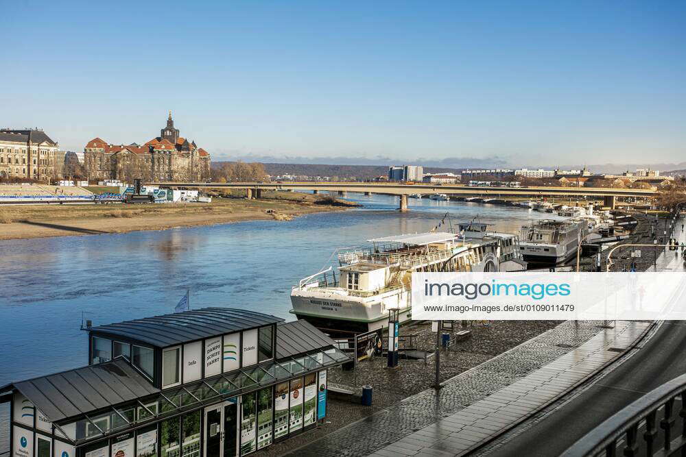 View of the Carolabrücke in Dresden It is one of the four bridges over the river Elbe in the city