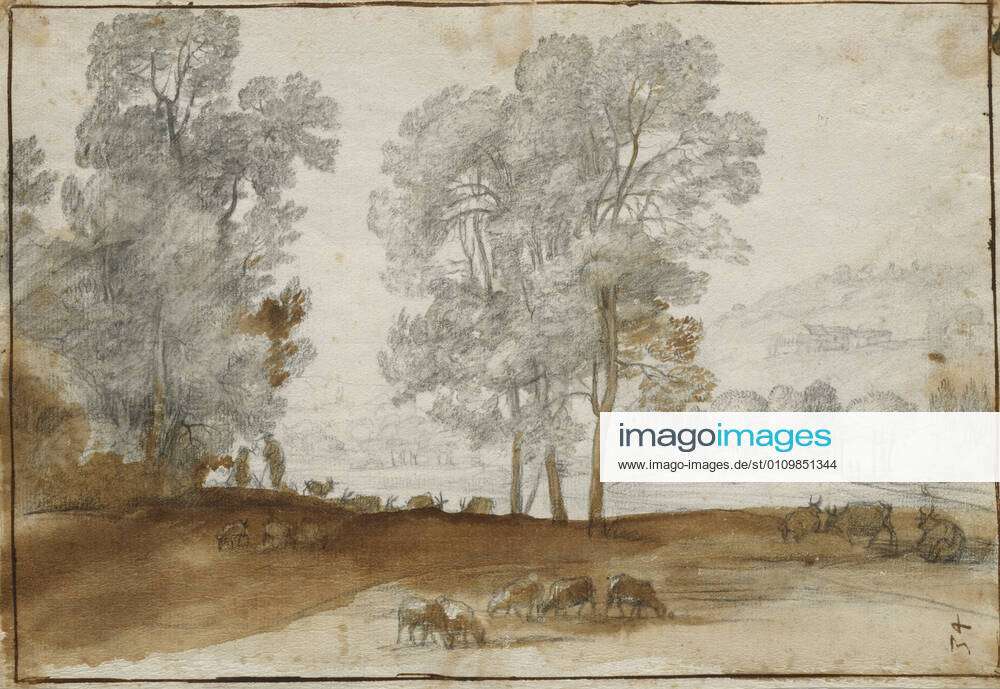Claude Lorrain, French, 1604 5 1682, Pastoral Landscape with Trees, c ...