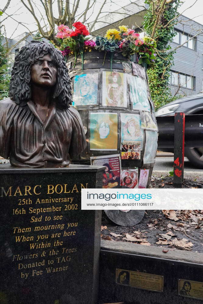 Marc Bolan shrine London A shrine to the rock star Marc Bolan who was killed in a car crash in Bar